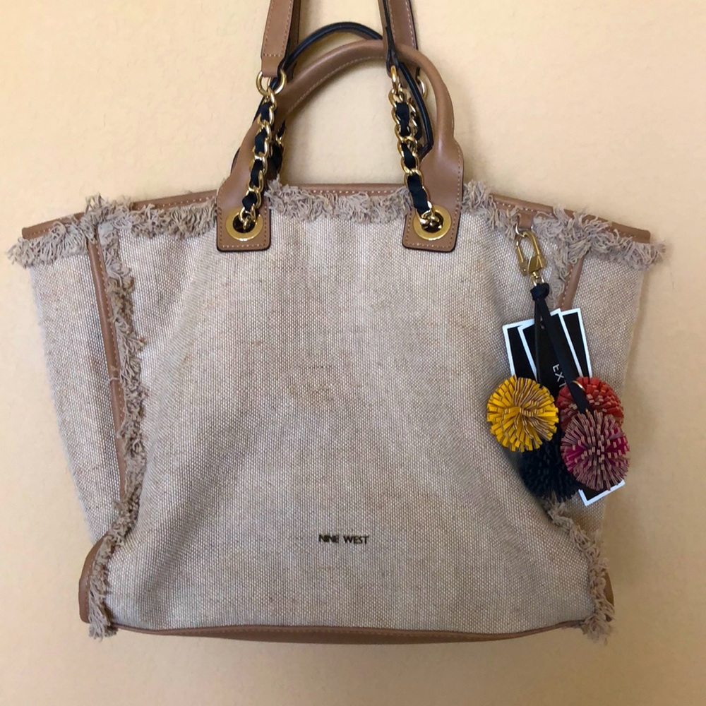 🐚Nine West Tan and Brown Tote Bag
